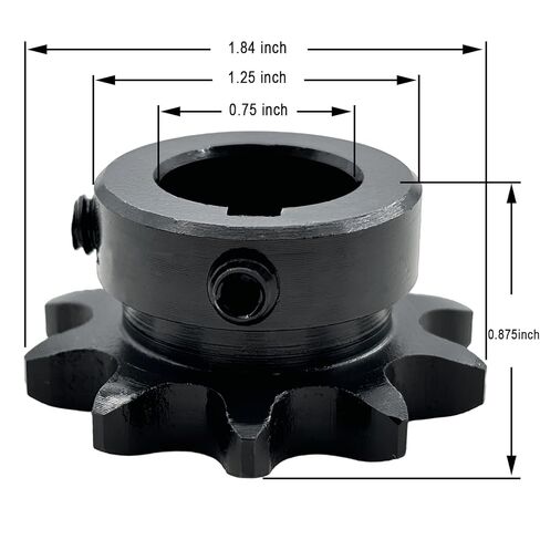 #40 ضرس سلسلة أسطوانية من النوع B 3/4 بوصة تتحمل 10 أسنان، مانع االصدأ 1045 مسننات محرك فولاذية 40B10-3/4 in Kuwait