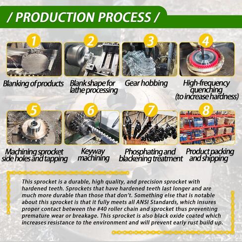 #35 Roller Chain Sprocket 12 Tooth 3/4" Bore (3/16" Keyway) Black Oxide Rust-Proof with 2 Set Screws & Key Included for Mini Bike Go-Kart Clutch Performance, Hardened 1045 Steel 35BS12-3/4 in Kuwait