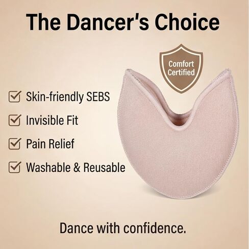 Toe Pads for Pointe Shoes, 1 Pair Soft Ballet Ballet Toe Pads Dance Shoe Toes Protector Accessories, 3.54 x 3.15 Inch High Heels Toes Caps Pad for Pointe Shoes, Forefoot Wrap Pad for Women Girls in Saudi Arabia
