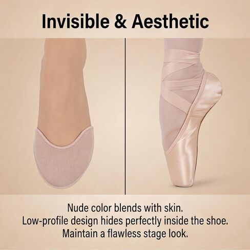 Toe Pads for Pointe Shoes, 1 Pair Soft Ballet Ballet Toe Pads Dance Shoe Toes Protector Accessories, 3.54 x 3.15 Inch High Heels Toes Caps Pad for Pointe Shoes, Forefoot Wrap Pad for Women Girls in Saudi Arabia