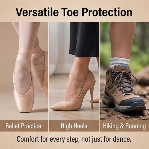 Toe Pads for Pointe Shoes, 1 Pair Soft Ballet Ballet Toe Pads Dance Shoe Toes Protector Accessories, 3.54 x 3.15 Inch High Heels Toes Caps Pad for Pointe Shoes, Forefoot Wrap Pad for Women Girls in Saudi Arabia
