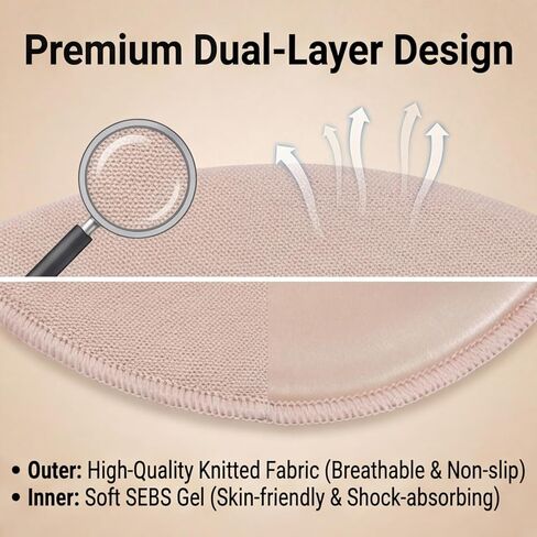 Toe Pads for Pointe Shoes, 1 Pair Soft Ballet Ballet Toe Pads Dance Shoe Toes Protector Accessories, 3.54 x 3.15 Inch High Heels Toes Caps Pad for Pointe Shoes, Forefoot Wrap Pad for Women Girls in Saudi Arabia