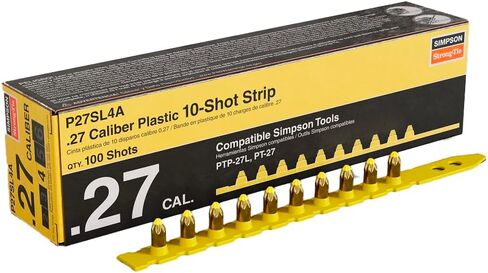 Simpson Strong-Tie P27SL4A P27SL بلاستيك عيار 0.27، أحمال شريط 10 طلقة، أصفر - مستورد (100-الكمية) (عبوة من 100 قطعة) in Saudi Arabia