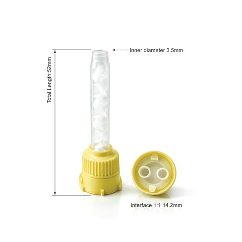 100/pk أصفر بنسبة 1:1 نصائح خلط الأسنان لخلط انطباعات الأسنان in Kuwait