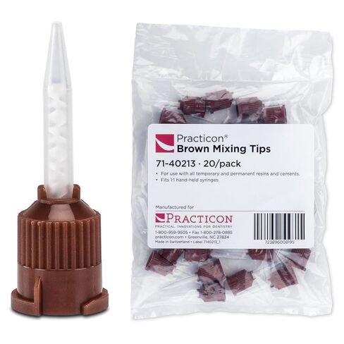 Practicon Brown 1:1 أطراف خلط، مواد بناء وأسمنت راتنج، عبوة من 20 قطعة in Saudi Arabia