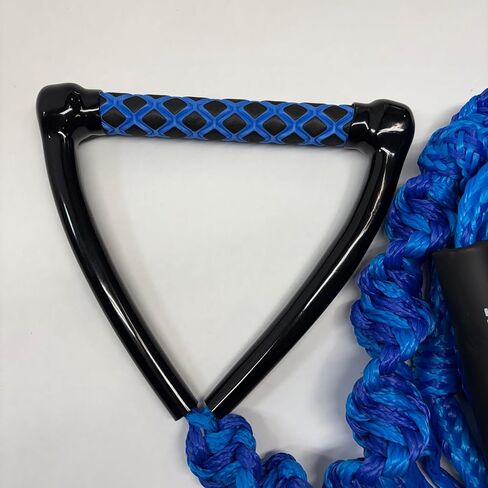 حبل عائم لركوب الأمواج - حبل مضفر بطول 25 قدمًا مع قبضة احترافية معقودة مقاس 10 بوصات - خط سحب بطول قابل للتعديل للقوارب الداخلية - أزرق in Kuwait