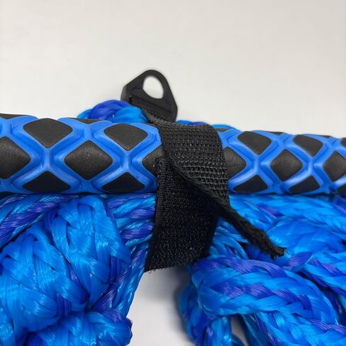 حبل عائم لركوب الأمواج - حبل مضفر بطول 25 قدمًا مع قبضة احترافية معقودة مقاس 10 بوصات - خط سحب بطول قابل للتعديل للقوارب الداخلية - أزرق in Kuwait