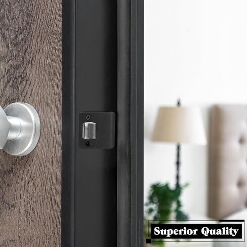 Extended Lip Strike Plate, 2-1/2" x 2-1/4" Matte Black Heavy Duty Version Extra Wide Lip Door Latch Striker Reinforced Latch Guide Plate with Reinforced Star Screws & Bit (1 Pack) in Saudi Arabia