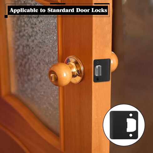 Extended Lip Strike Plate, 2-1/2" x 2-1/4" Matte Black Heavy Duty Version Extra Wide Lip Door Latch Striker Reinforced Latch Guide Plate with Reinforced Star Screws & Bit (1 Pack) in Saudi Arabia