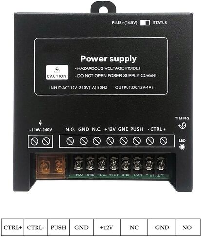 Remote Control Electric Strike Door Lock System, 2200lbs Fail Secure/Fail Safe Adjustable, Stainless Steel Exit Button, Access Control with Power Supply, 4 Remote Transmitters for Wood/Metal/PVC Doors in Kuwait