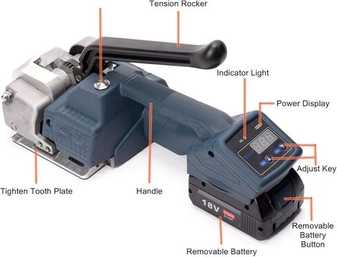 COYEUX Handheld Electric Strapping Machine, PP/PET Plastic Straps Semi-Automatic Banding Tool, Tension Force 400-3500N, for Newpapers, Cartons, Textiles, Plastic Pipes in Kuwait