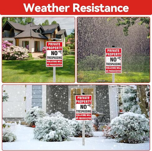 4 Pack Large Private Property No Trespassing Signs, Aluminum No Trespassing Video Surveillance Sign, No Trespassing Signs–Weatherproof and Highly Visible for Property Protection (10x14 inches) in Saudi Arabia