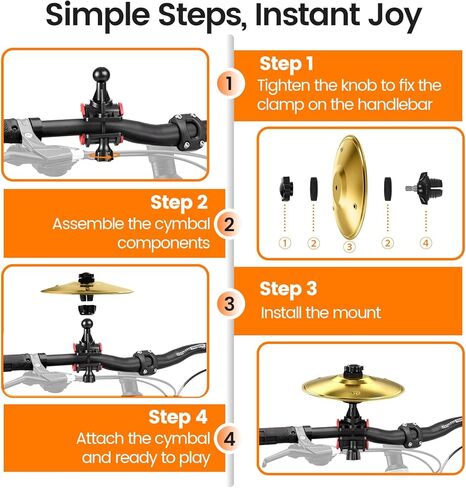 صنج دراجة دوار صغير، فيل أبيض مضحك وهدايا عيد الميلاد، صنج قابل للتعديل 360 درجة مع مشبك مقود، يناسب القضبان 0.5-1.18 بوصة، للدراجات والدراجات الجبلية والسكوتر والدراجة الإلكترونية in Kuwait