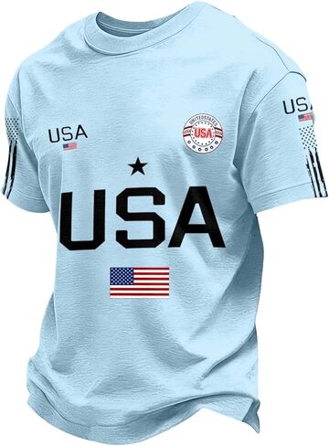 250 Anniversary USA Shirt Men 4th of July Patriotic American Flag Forth of July Crewneck Short Sleeve Shirts in Saudi Arabia