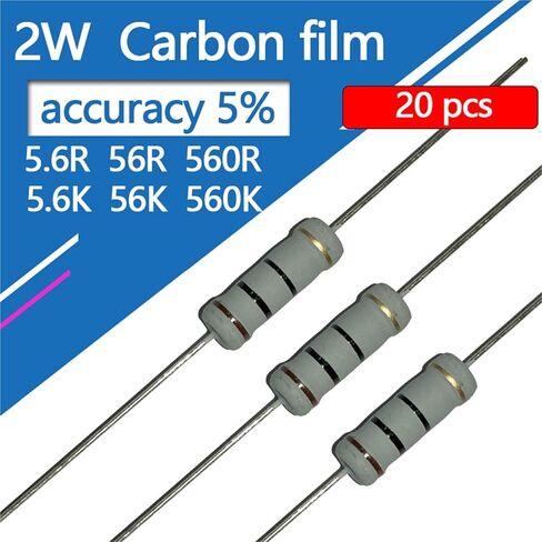 2W Carbon Film Resistor 5R6 56R 560R 5K6 56K 560K 5.6 56 560 R K Ohm 5% Resistance 20Pcs(CF 2W 240K 20pcs) in Saudi Arabia