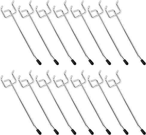 80 حزمة من خطافات Pegboard شديدة التحمل مقاس 2/4/6/8 بوصة، خطافات لوح ربط سوداء سميكة جدًا 1/4 بوصة للتعليق، ملحقات Pegboard للجراج، المطبخ، صالة الألعاب الرياضية، منظم حائط المتجر in Kuwait