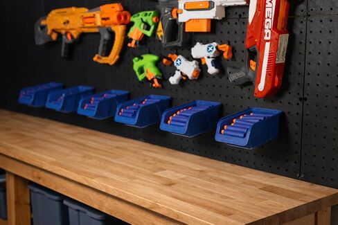 ملحقات منظم WallPeg Nerf - مجموعة صناديق Pegboard وخطافات Jumbo Peg - 6 صناديق تخزين كبيرة باللون الأزرق الكوبالت و20 خطافًا جامبو Peg - نظام تخزين Nerf للمسدسات والسهام - صنع في الولايات المتحدة الأمريكية in Kuwait