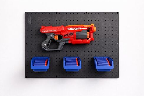 ملحقات منظم WallPeg Nerf - مجموعة صناديق Pegboard وخطافات Jumbo Peg - 6 صناديق تخزين كبيرة باللون الأزرق الكوبالت و20 خطافًا جامبو Peg - نظام تخزين Nerf للمسدسات والسهام - صنع في الولايات المتحدة الأمريكية in Kuwait