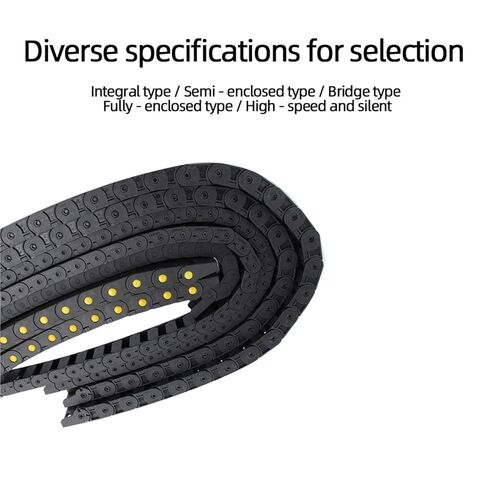 Cable Chain Semi-Enclosed Interior Opening Bending Radius 28 38 48 60 75mm 18x18 18x25 18x37 18x50 1m(28mm,18x50 mm) in Saudi Arabia