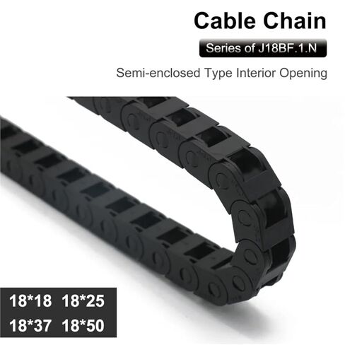 Transmission Cable Chain Semi-Enclosed Interior Opening 18x18 18x25 18x37 18x50 Drag 2 Plastic Chain Towline Transmission(60mm,18x18 mm) in Kuwait