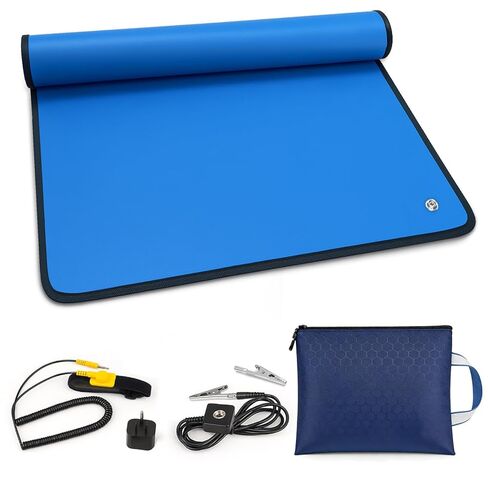Portable Anti Static ESD Mat Kit for PC Building & Electronics Repair – Static Dissipative Protection with Wrist Strap, Alligator Clip & Grounding Plug for DIY, Students & Home PC Upgrades (Standard) in Kuwait