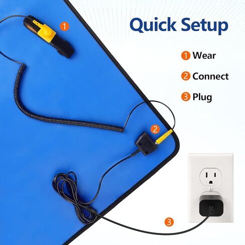 Portable Anti Static ESD Mat Kit for PC Building & Electronics Repair – Static Dissipative Protection with Wrist Strap, Alligator Clip & Grounding Plug for DIY, Students & Home PC Upgrades (Standard) in Saudi Arabia