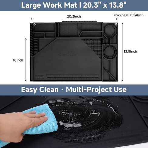 Silicone Soldering Mat with Soldering Stand, 20x14 Inch ESD Anti Static & 932°F Heat Resistant Workbench Mat for Electronics Repair, PCB, Phone, Watch, PC Building in Kuwait