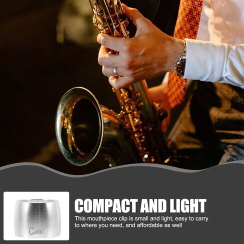 Alto Saxophone Ligature Clip Metal Clamp for Alto Saxophone Mouthpiece Silver Metal Ligature Clip for Wind Instrument Supplies in Saudi Arabia
