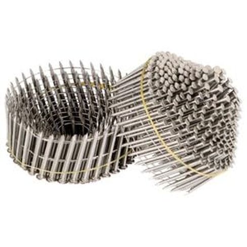 #US 1200Pcs 15 Degree Wire Coil 1-3/4 .09 Ring Shank Stainless Steel Siding Nails in Saudi Arabia