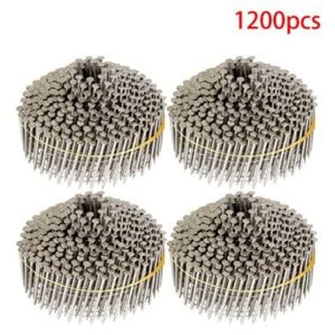 #US 1200Pcs 15 Degree Wire Coil 1-3/4 .09 Ring Shank Stainless Steel Siding Nails in Saudi Arabia