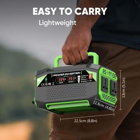 1200W Car Power Inverter, 12V DC to 110V AC Converter with LCD Display, 2 AC Outlets, Dual USB and Type-C Ports, Portable Charger for Car Truck RV Camping Travel (1200.0, Watts) in Saudi Arabia