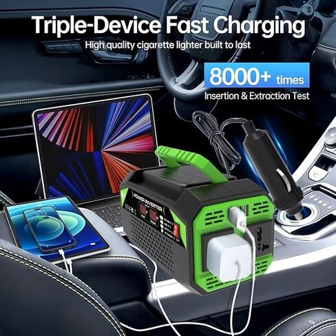 1200W Car Power Inverter, 12V DC to 110V AC Converter with LCD Display, 2 AC Outlets, Dual USB and Type-C Ports, Portable Charger for Car Truck RV Camping Travel (1200.0, Watts) in Saudi Arabia
