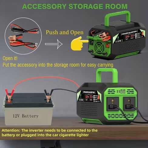1200W Car Power Inverter, 12V DC to 110V AC Converter with LCD Display, 2 AC Outlets, Dual USB and Type-C Ports, Portable Charger for Car Truck RV Camping Travel (1200.0, Watts) in Saudi Arabia