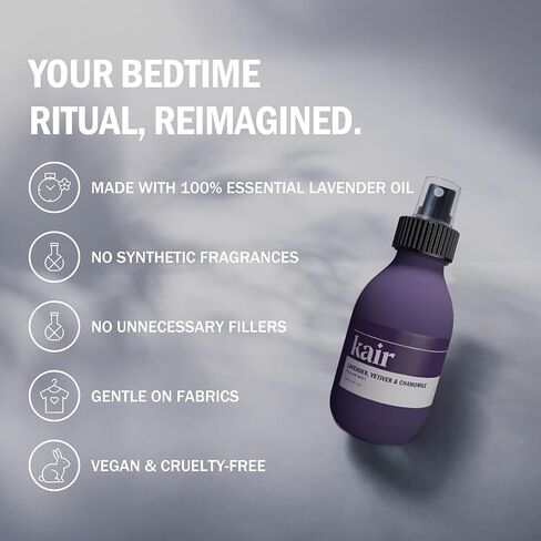 رذاذ رذاذ الوسادة من كير - اللافندر ونجيل الهند والبابونج | رذاذ وسادة للعلاج العطري الطبيعي، زجاجة زجاجية قابلة لإعادة التعبئة بسعة 3.4 أونصة سائلة، زيوت عطرية نقية 100%، نباتية لم يتم الإساءة إلى الحيوانات لتصنيعها، رائحة مريحة ومهدئة in Kuwait