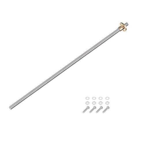 uxcell 380mm / 15 Inch Tr8x8 Stainless Steel Lead Screw with T8 Brass Nut - [ Acme Thread, 2mm Pitch, 8mm Lead ] for 3D Printer Z Axis, CNC Machine in Saudi Arabia