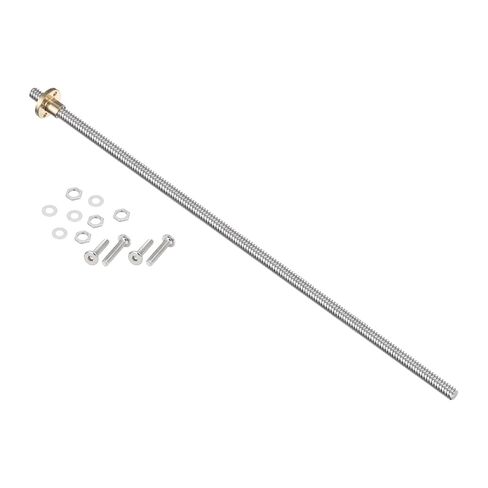 uxcell 380mm / 15 Inch Tr8x8 Stainless Steel Lead Screw with T8 Brass Nut - [ Acme Thread, 2mm Pitch, 8mm Lead ] for 3D Printer Z Axis, CNC Machine in Saudi Arabia