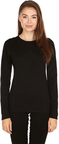 100% Merino Wool - Women's Heavyweight Top and Bottom - Thermal Base Layer Set - Black - Medium in Saudi Arabia