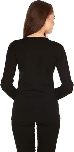 100% Merino Wool - Women's Heavyweight Top and Bottom - Thermal Base Layer Set - Black - Medium in Saudi Arabia