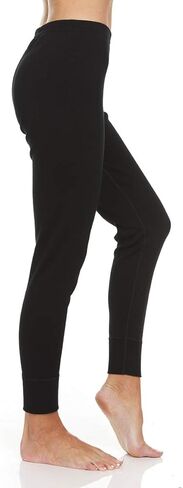 100% Merino Wool - Women's Heavyweight Top and Bottom - Thermal Base Layer Set - Black - Medium in Saudi Arabia
