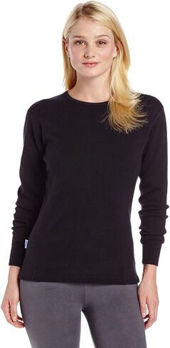 100% Merino Wool - Women's Heavyweight Top and Bottom - Thermal Base Layer Set - Black - Medium in Saudi Arabia