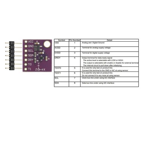 HSCDTD008A 3-Axis Three Axis Magnetometer Compass Magnetic Sensor Module 3.3V to 5V IIC I2C Interface for Arduino Project in Saudi Arabia