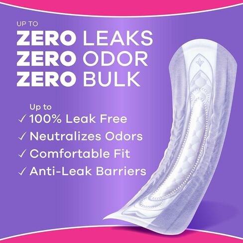 Always Discreet Adult Incontinence Pads for Women, Maximum Absorbency, Regular Length, Postpartum Pads, Up to 100% Bladder Leak Protection, 48 Count in Kuwait