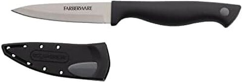 Farberware Edgekeeper 3.5-Inch Paring Knife with Self-Sharpening Blade Cover, High Carbon-Stainless Steel Kitchen Knife with Ergonomic Handle, Razor-Sharp Knife, Black in Kuwait