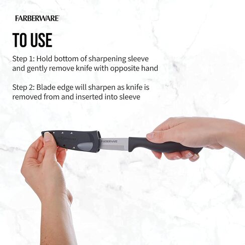 Farberware Edgekeeper 3.5-Inch Paring Knife with Self-Sharpening Blade Cover, High Carbon-Stainless Steel Kitchen Knife with Ergonomic Handle, Razor-Sharp Knife, Black in Kuwait