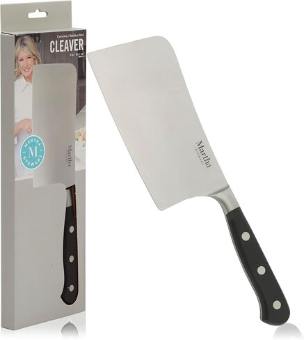 Martha Stewart 16 Piece Lockton High Carbon Stainless Steel Cutlery Kitchen Knife Block Set W/ABS Triple Riveted Forged Handle Acacia Wood Block - Linen White W/Gold in Saudi Arabia