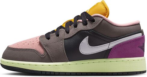 Air Jordan 1 Low SE Big Kids' Shoes Color: Oil Grey/white-cave Stone-arctic Punch HQ2021-005 in Saudi Arabia