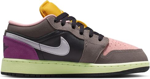 Air Jordan 1 Low SE Big Kids' Shoes Color: Oil Grey/white-cave Stone-arctic Punch HQ2021-005 in Saudi Arabia