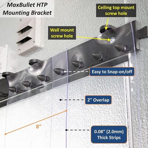 مجموعة ستائر Awoco بشريط تجميد ناعم وسميك مقاس 91.44 سم عرضًا × 213.36 سم ارتفاعًا 0.08 سم مع أجهزة تركيب MaxBullet HTP، NSF/USDA -40 درجة فهرنهايت، رائحة منخفضة مرنة، صنع في الولايات المتحدة الأمريكية بواسطة Aleco in Kuwait