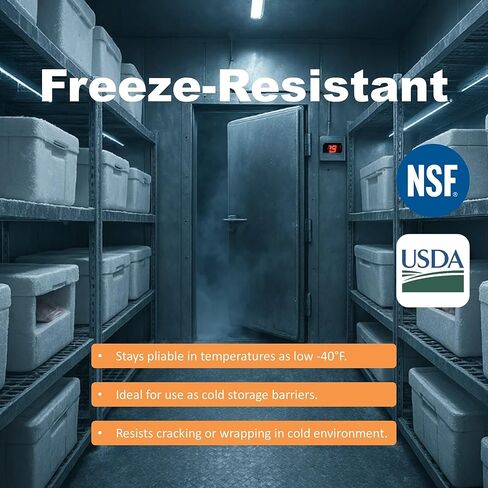 مجموعة ستائر Awoco بشريط تجميد ناعم وسميك مقاس 91.44 سم عرضًا × 213.36 سم ارتفاعًا 0.08 سم مع أجهزة تركيب MaxBullet HTP، NSF/USDA -40 درجة فهرنهايت، رائحة منخفضة مرنة، صنع في الولايات المتحدة الأمريكية بواسطة Aleco in Kuwait