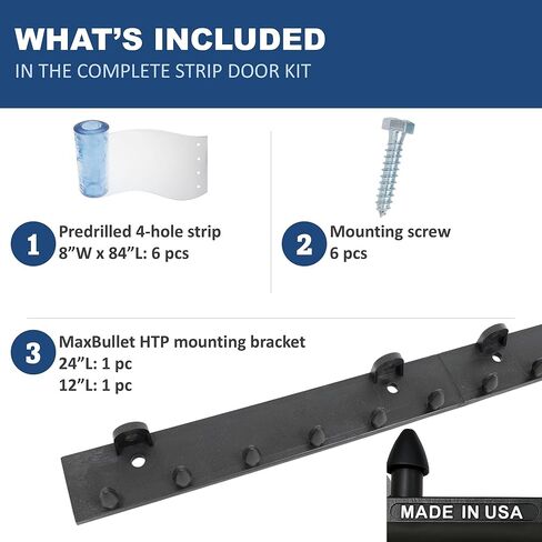مجموعة ستائر Awoco بشريط تجميد ناعم وسميك مقاس 91.44 سم عرضًا × 213.36 سم ارتفاعًا 0.08 سم مع أجهزة تركيب MaxBullet HTP، NSF/USDA -40 درجة فهرنهايت، رائحة منخفضة مرنة، صنع في الولايات المتحدة الأمريكية بواسطة Aleco in Kuwait